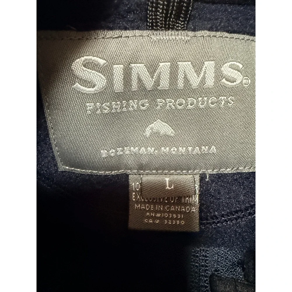 SIMMS FISHING - Men's Pullover Jacket - Navy Blue Fleece Half Zip - Large
